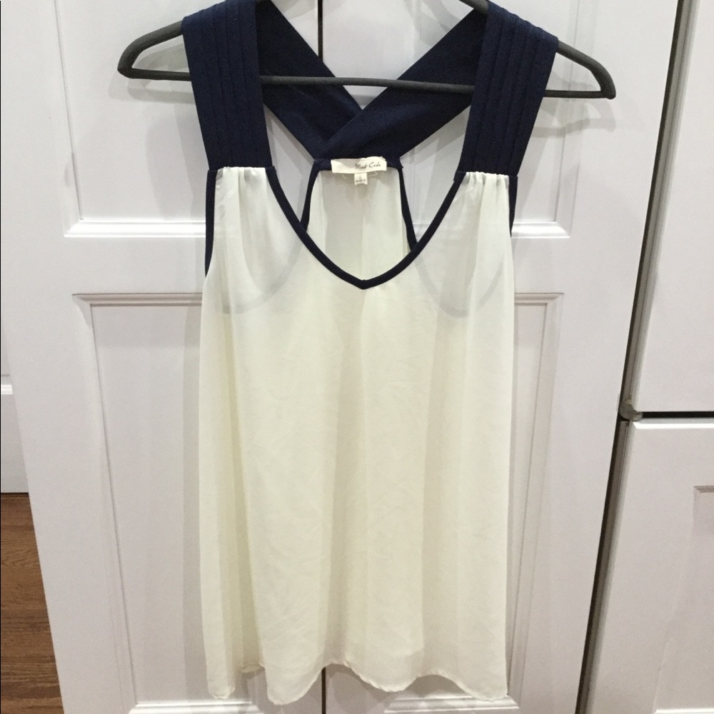 Fabulous cream and navy blouse